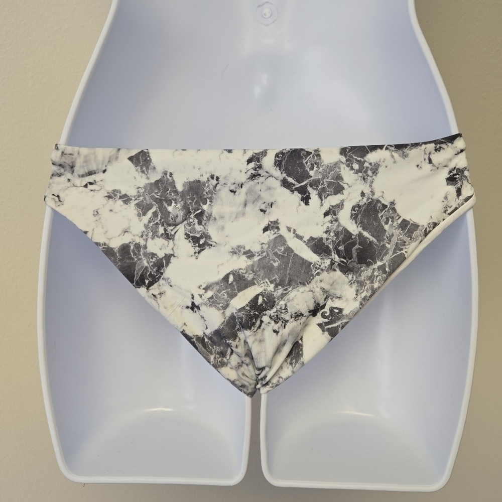 Onia lily full sporty bikini bottom black white marble XS - Picture 2 of 5